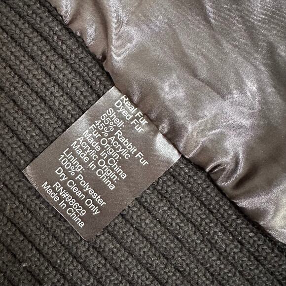 La Fiorentina Blue Rabbit Fur Sweater Back Vest - Picture 4 of 6